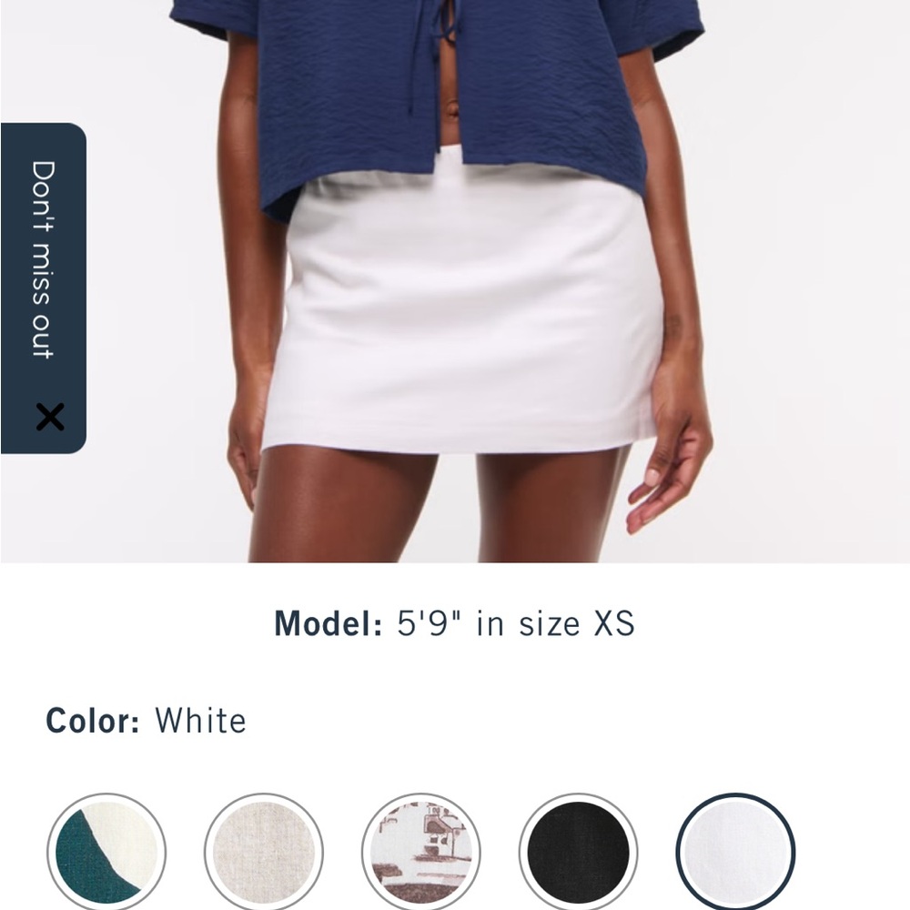 Abercrombie & Fitch White Mini Skirt
